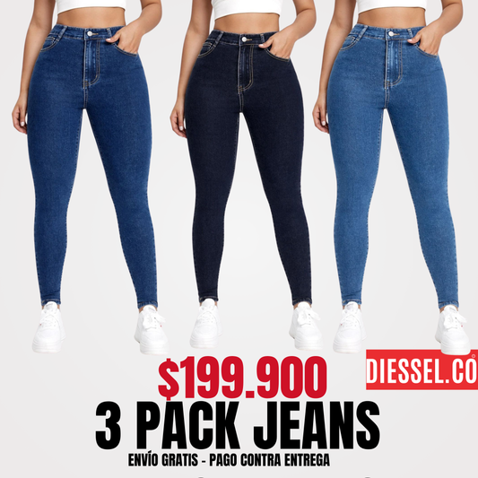 PACK X3 JEANS DSL DAMA
