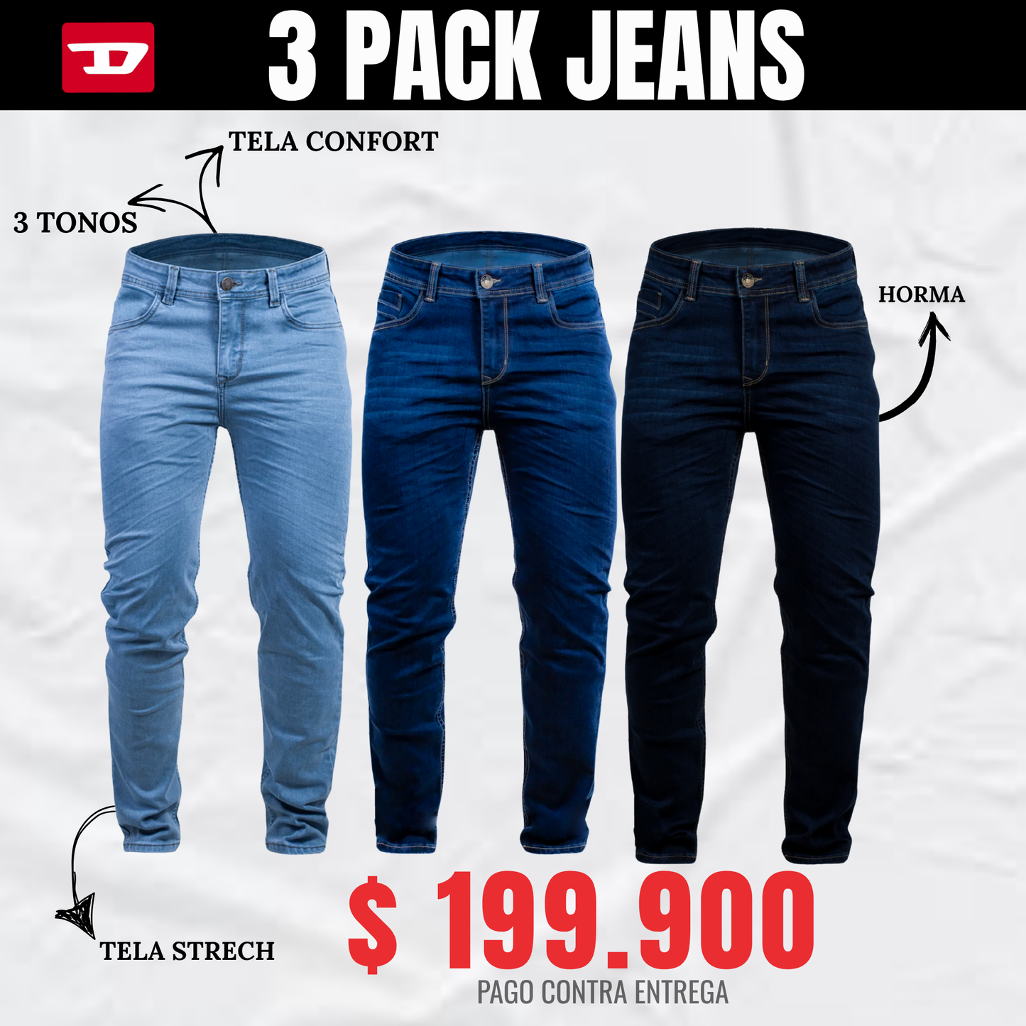 PACK X3 JEANS DSL PREMIUM